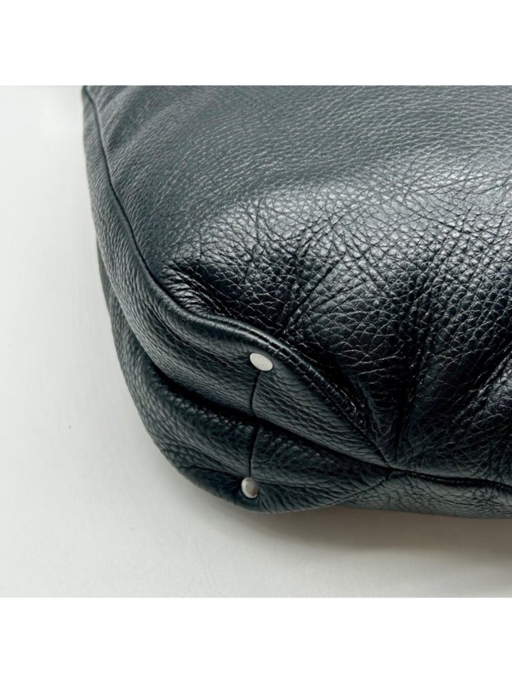 Kenneth Cole Black Pebbled Leather Slouch Hobo Bag - Picture 9 of 11
